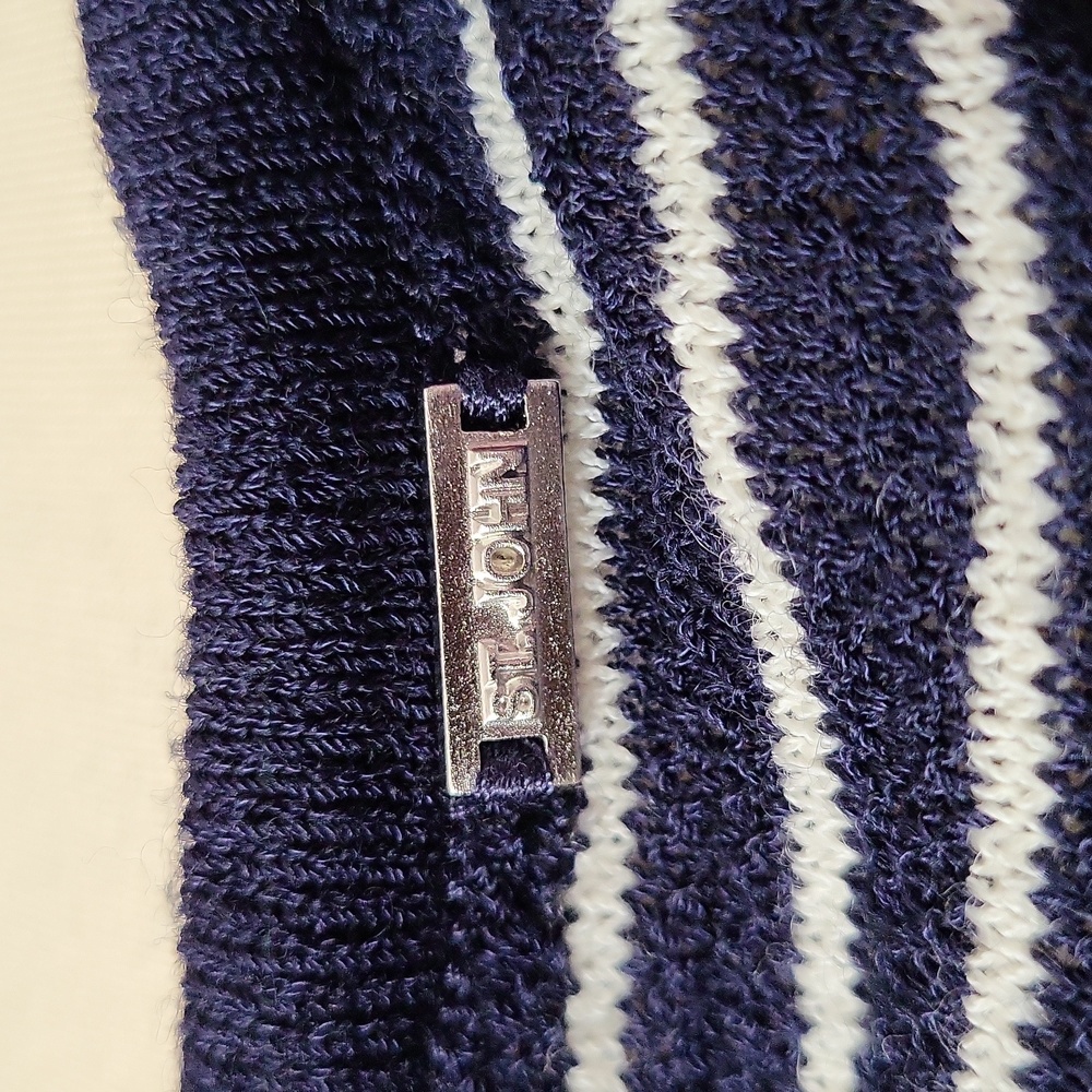 St john striped navy knit top large - Picture 3 of 6